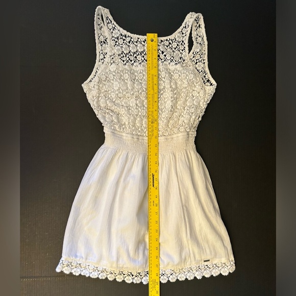 Hollister Co. Eyelet Sundress w/wide elastic waist band in off white Sz-M.  X8 - Picture 11 of 12
